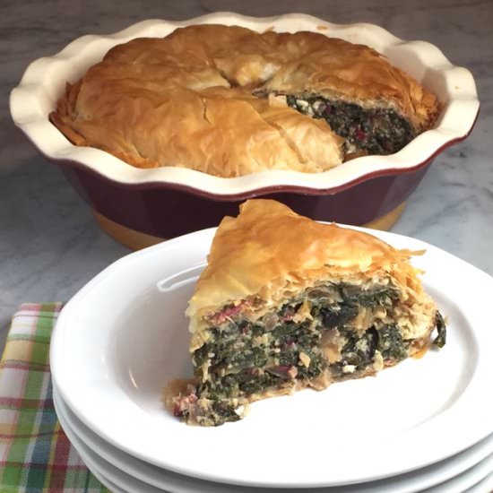 Greek Pie with Mixed Greens