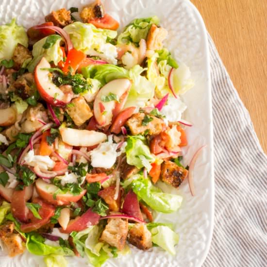 Peach Panzanella Bread Salad