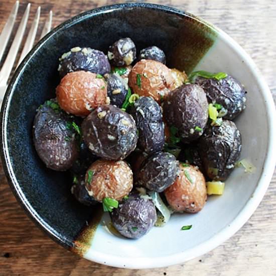 Roasted Baby Potatoes with Leeks