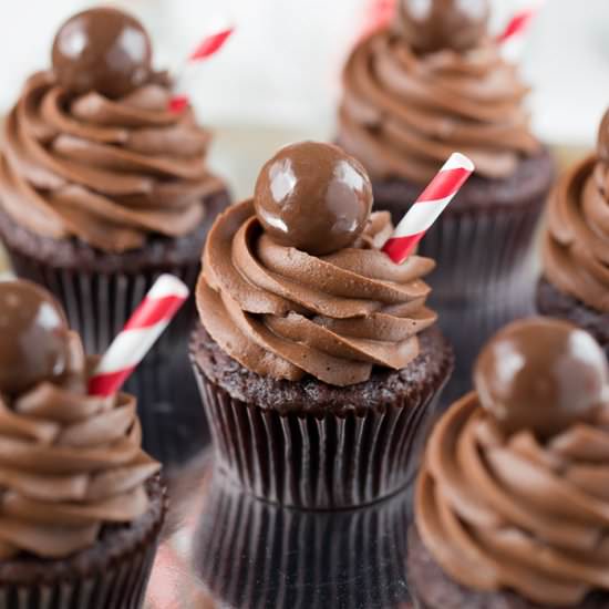 Chocolate Malt Cupcakes