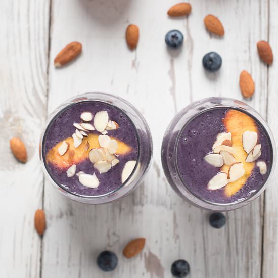 Blueberry Peach Almond Smoothie