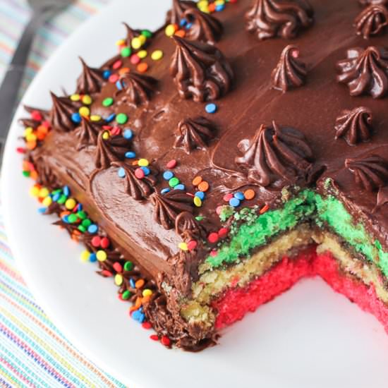 Rainbow Cookie Cake
