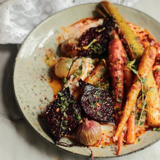 Harissa roast vegetables