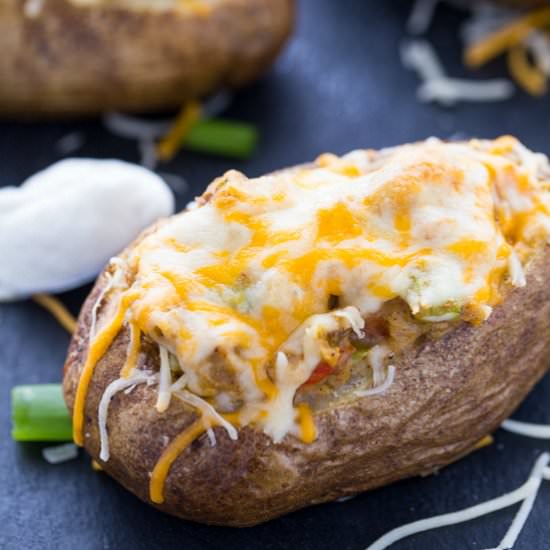 Twice Baked Pepper Stuffed Potatoes