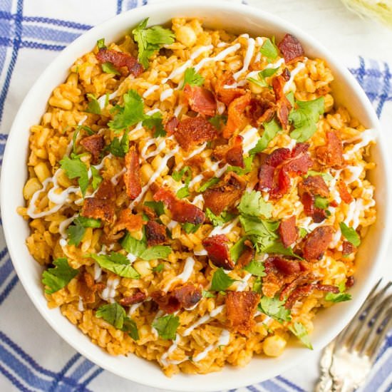 Bacon rice with corn