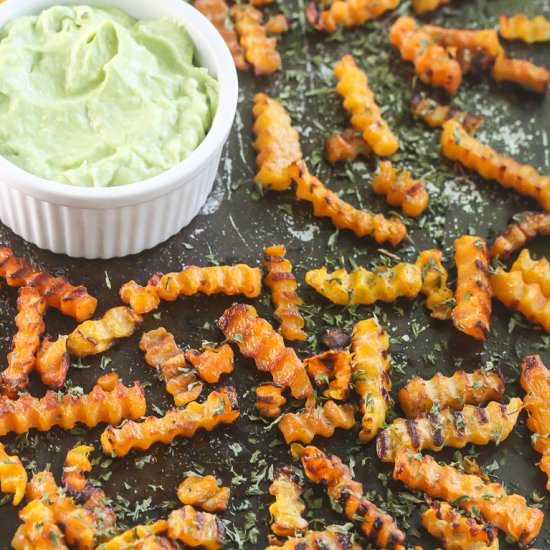Butternut Squash Fries w/ Avocado