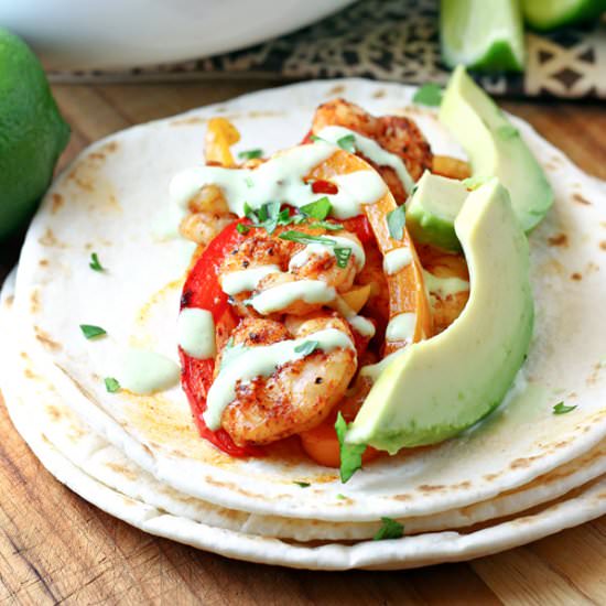 Shrimp Sheet Pan Fajitas