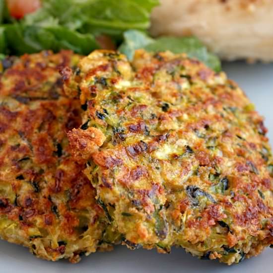 Baked Einkorn Zucchini Fritters