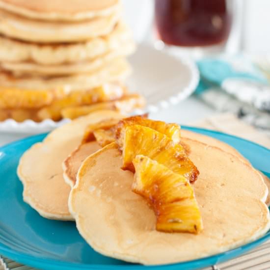 Caramelized Pineapple Pancakes