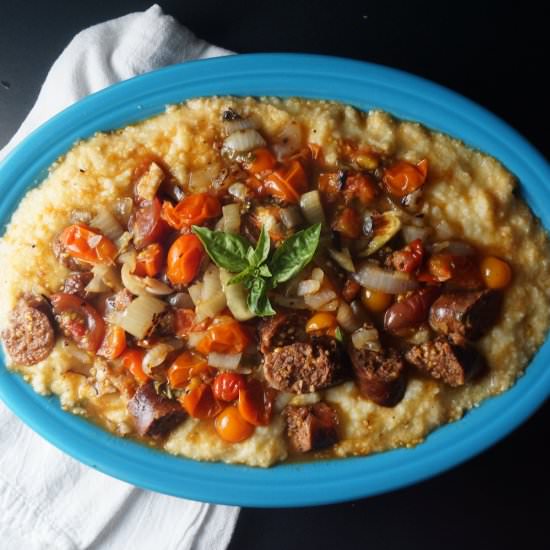 Polenta with Sausage & Tomato Sauce