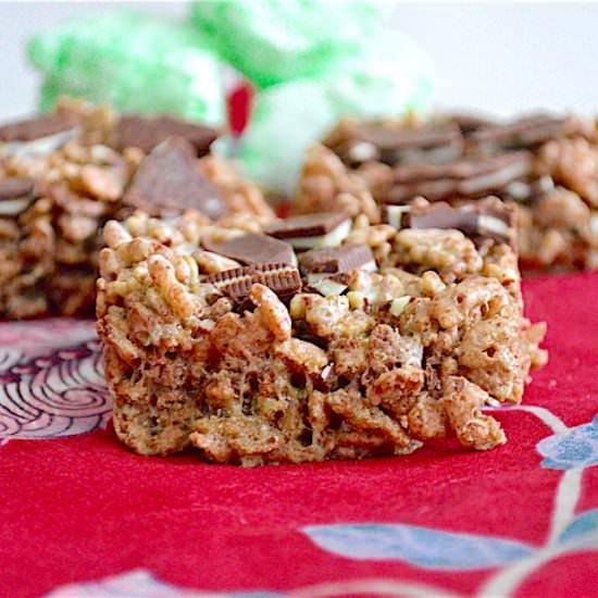 Mint Chocolate Crispy Treats