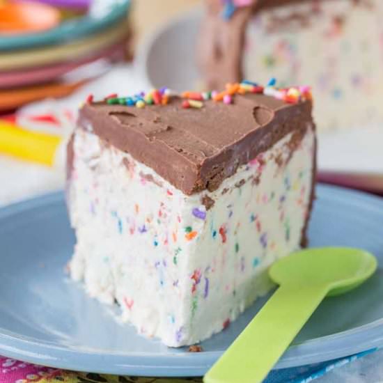 No Churn Funfetti Ice Cream Cake