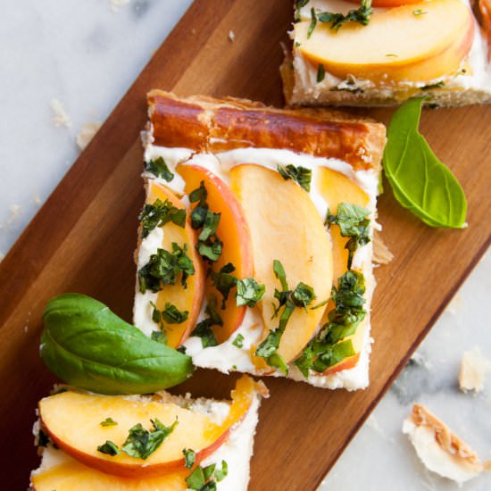 Basil & Peach Tart