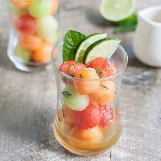 Bourbon and Honey Melon Balls