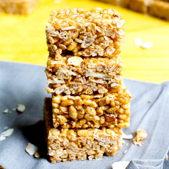 Coconut Almond Rice Crispy Treats