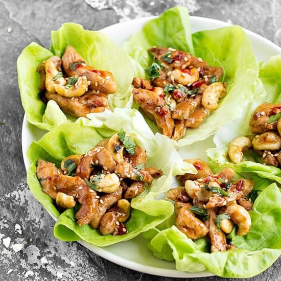 Cashew Chicken Lettuce Wraps