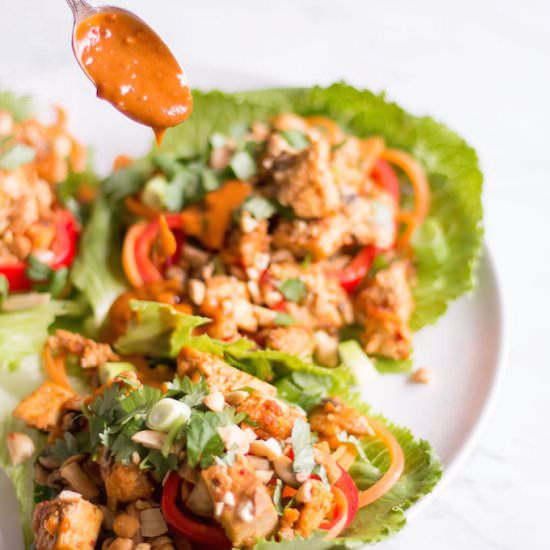 Thai Lettuce Wraps with Tofu