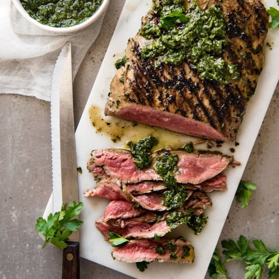 Skirt Steak with chimichurri sauce