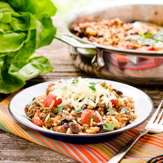 Tex-Mex Beef Rice Skillet