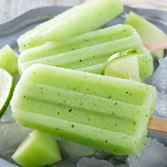 4 Ingredient Honeydew Mint Popsicle