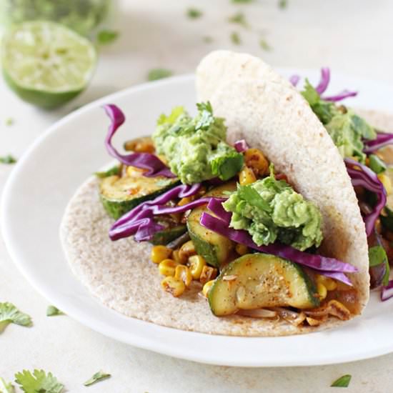 Zucchini & corn tacos