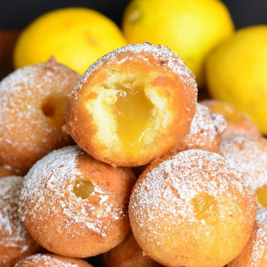 Lemon Curd Filled Doughnut Holes