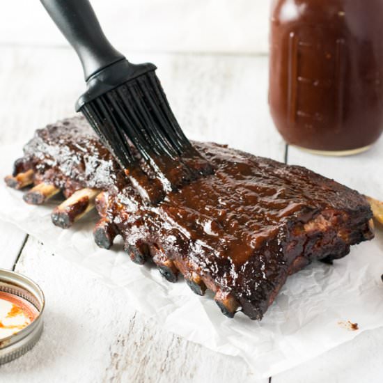 Smoked Cherry BBQ Sauce with Ribs