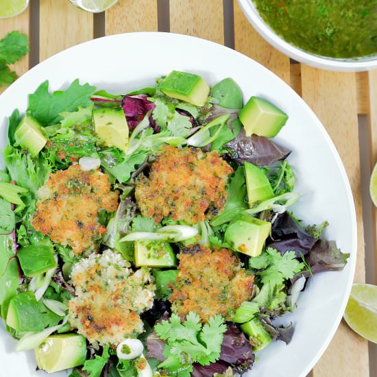 Shrimp Cakes Salad & Lime Dressing