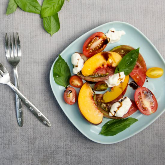 Tomato Nectarine Burrata Salad