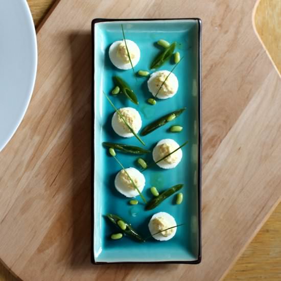 Deviled Eggs with a Green Bean Salad