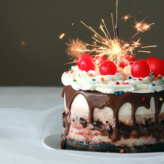 Banana Split Ice Cream Cake