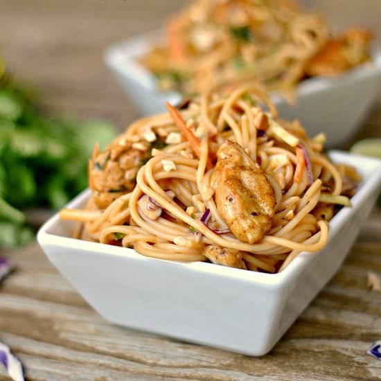 Satay Chicken Noodle Salad