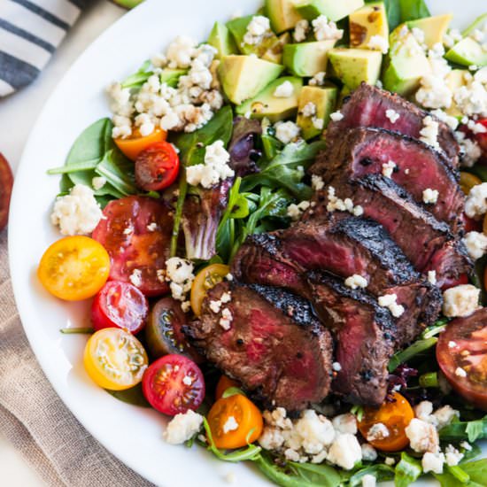 Steak Blue Cheese Avocado Salad