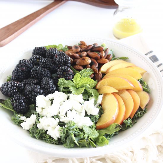Blackberry Peach Kale Salad