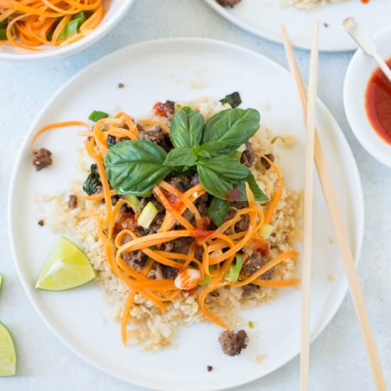 Thai Basil Beef & Cauliflower Rice