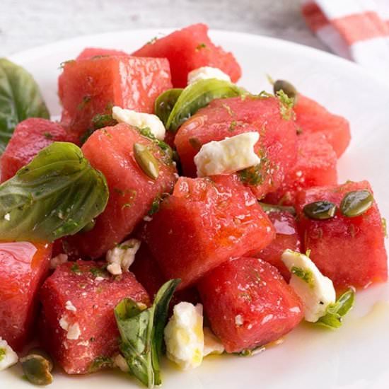 Watermelon Basil Salad