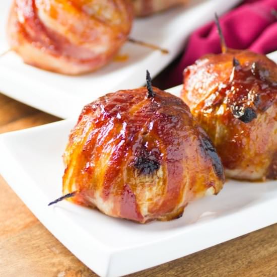 BBQ Bacon Wrapped Onion Bombs