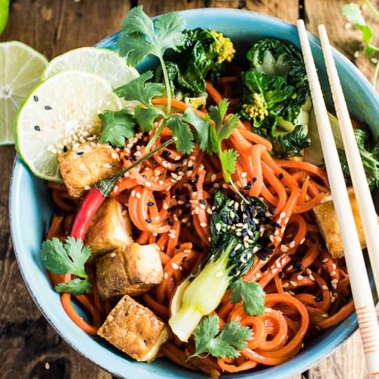 Sesame Ginger Carrot Noodle Stirfry