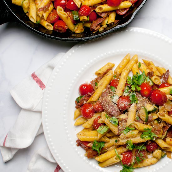 Penne with Prosciutto and Zucchini