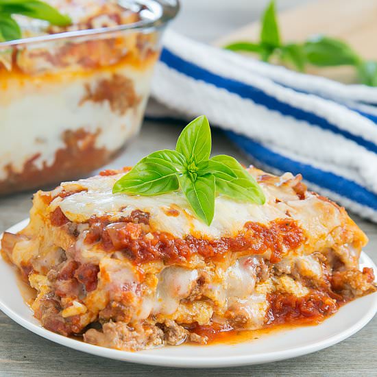 Cauliflower Noodles Lasagna