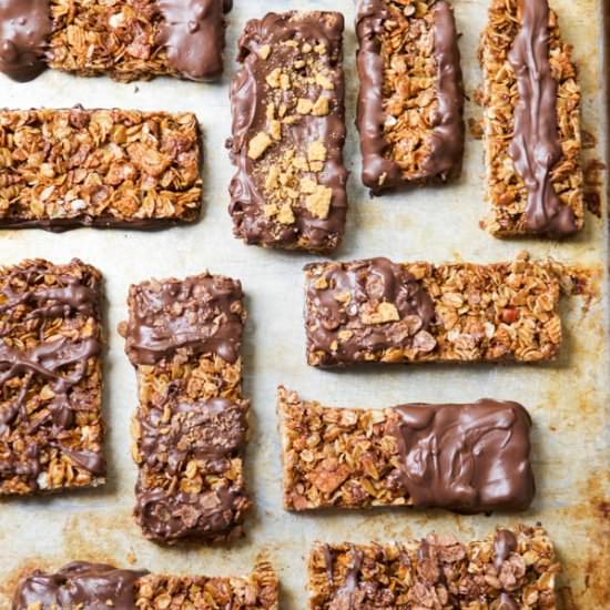 chocolate dipped granola bars