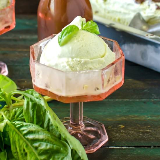 Basil Vanilla Ice Cream