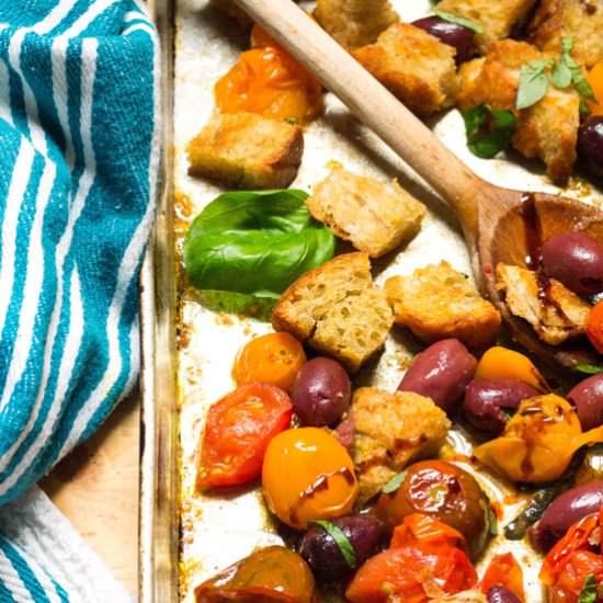 ROASTED TOMATO AND OLIVE PANZANELLA