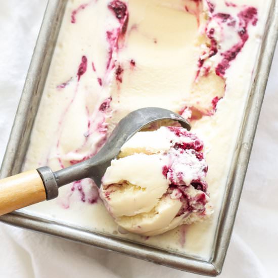 Berry Swirled Cheesecake Ice Cream