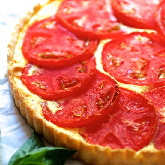 Tomato Ricotta Tart with Basil Pesto