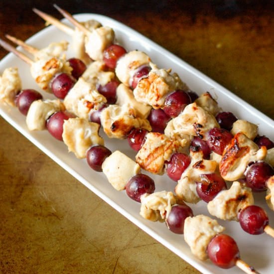 Grilled Chicken and Grape Skewers