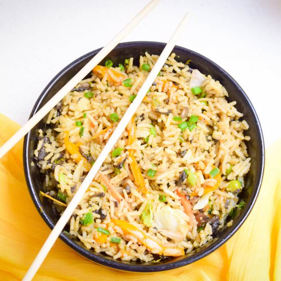 Veg Mushrooms Capsicum Fried Rice