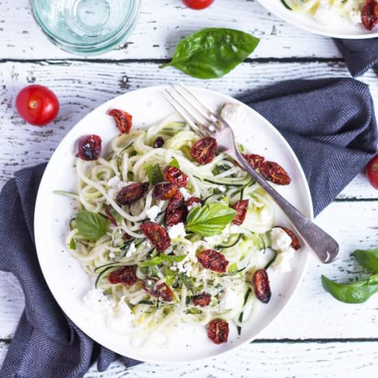 Lemon Feta Zucchini Noodles