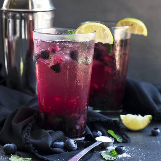 Blueberry Champagne Cocktail