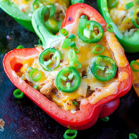 Buffalo Chicken Stuffed Peppers
